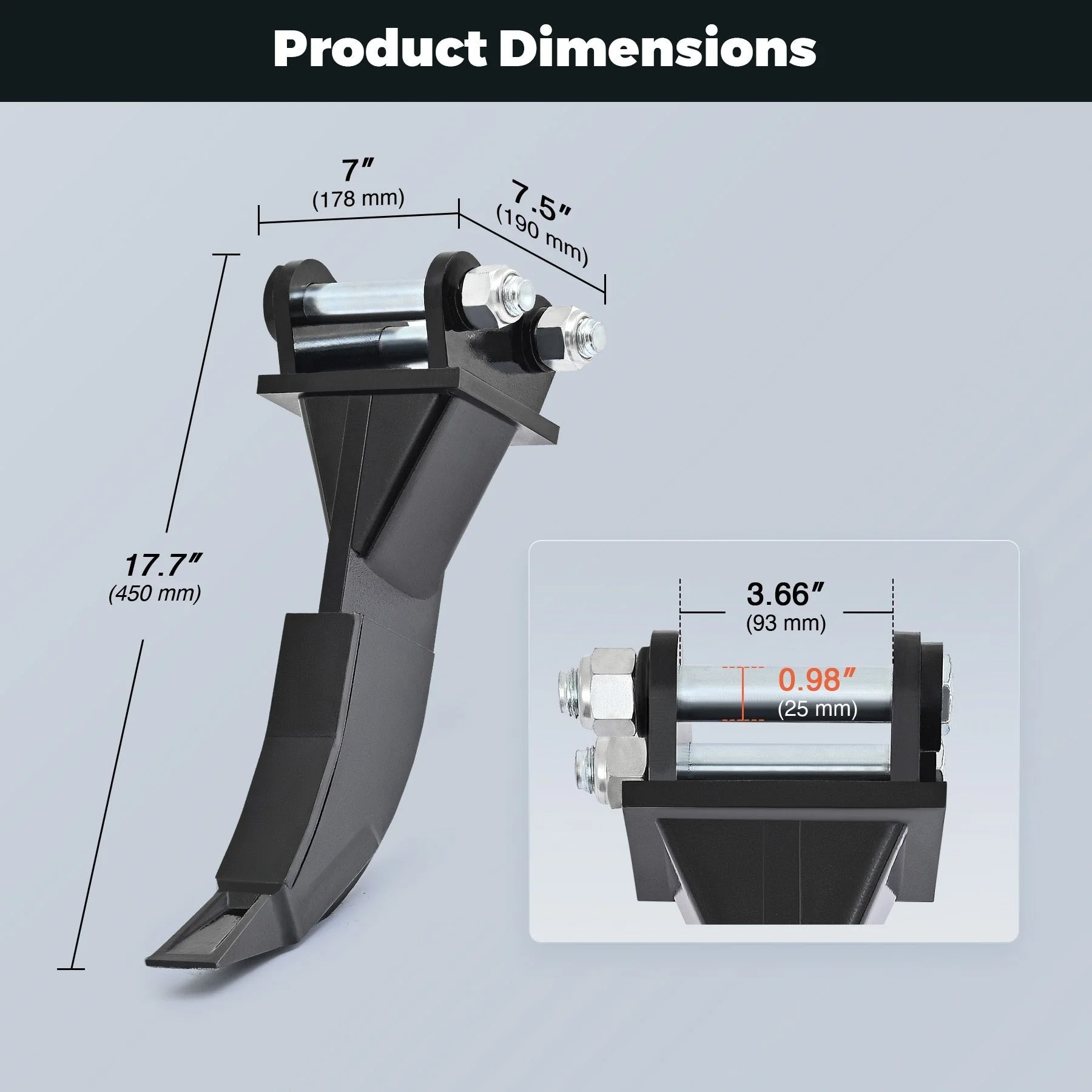 Ripper Mini Excavator Attachment Tool for Tough Soil and Frozen Ground - Image 6