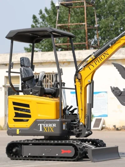 TYPHON TERROR XIX STORM Mini Excavator – 1.8 Ton Trench Digger with Boom Swing, Canopy