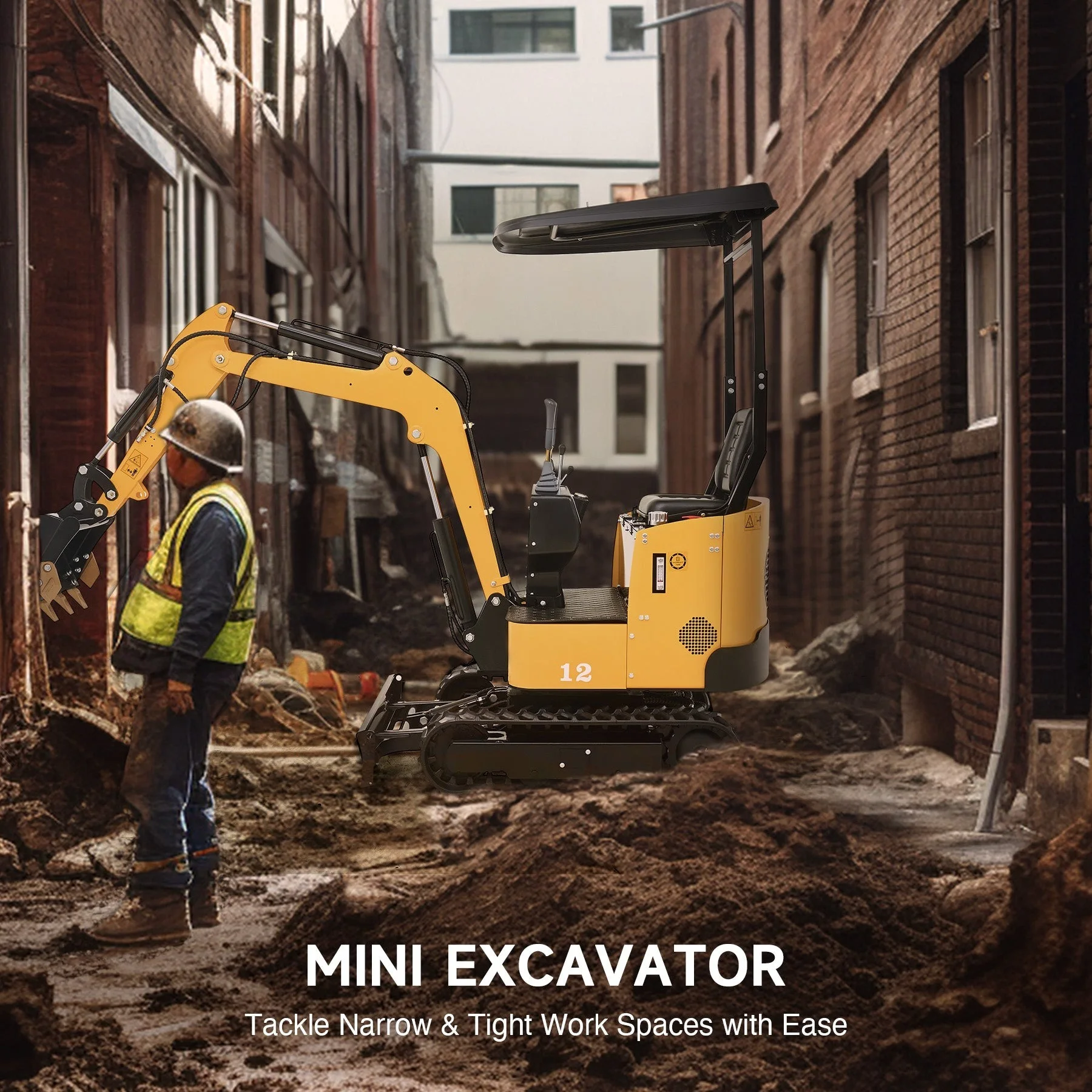NW-12 | 13.5HP Mini Excavator B&S Engine with 6 Attachments - Image 4